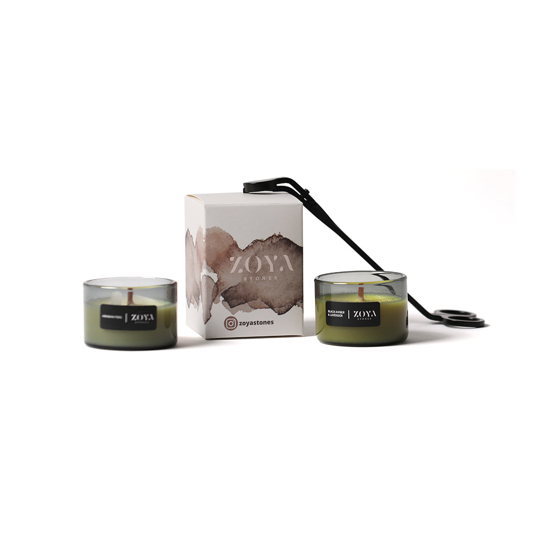 Travertine Candle Holder Set - ZoyaStones