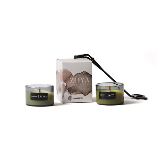Travertine Candle Holder Set - ZoyaStones