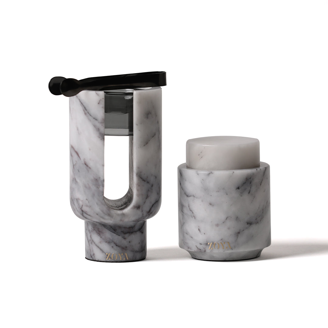 Lilac Marble Mabkhar Set - ZoyaStones