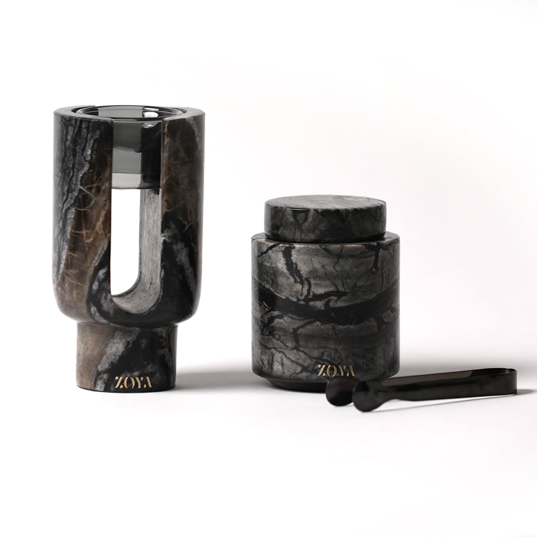 Luna Marble Mabkhar Set - ZoyaStones