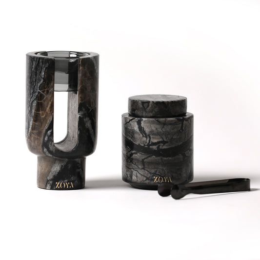 Luna Marble Mabkhar Set - ZoyaStones