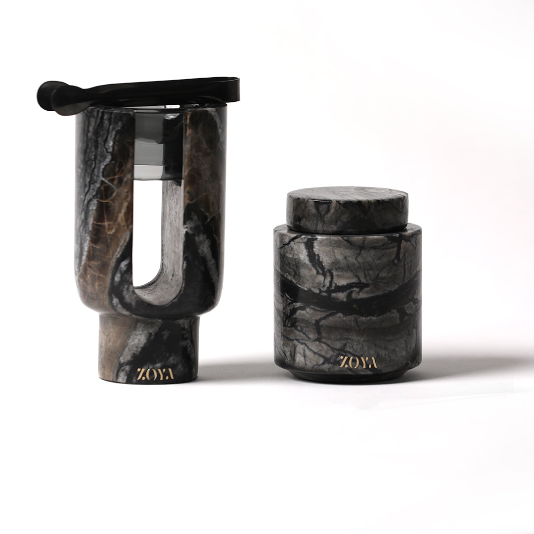 Luna Marble Mabkhar Set - ZoyaStones