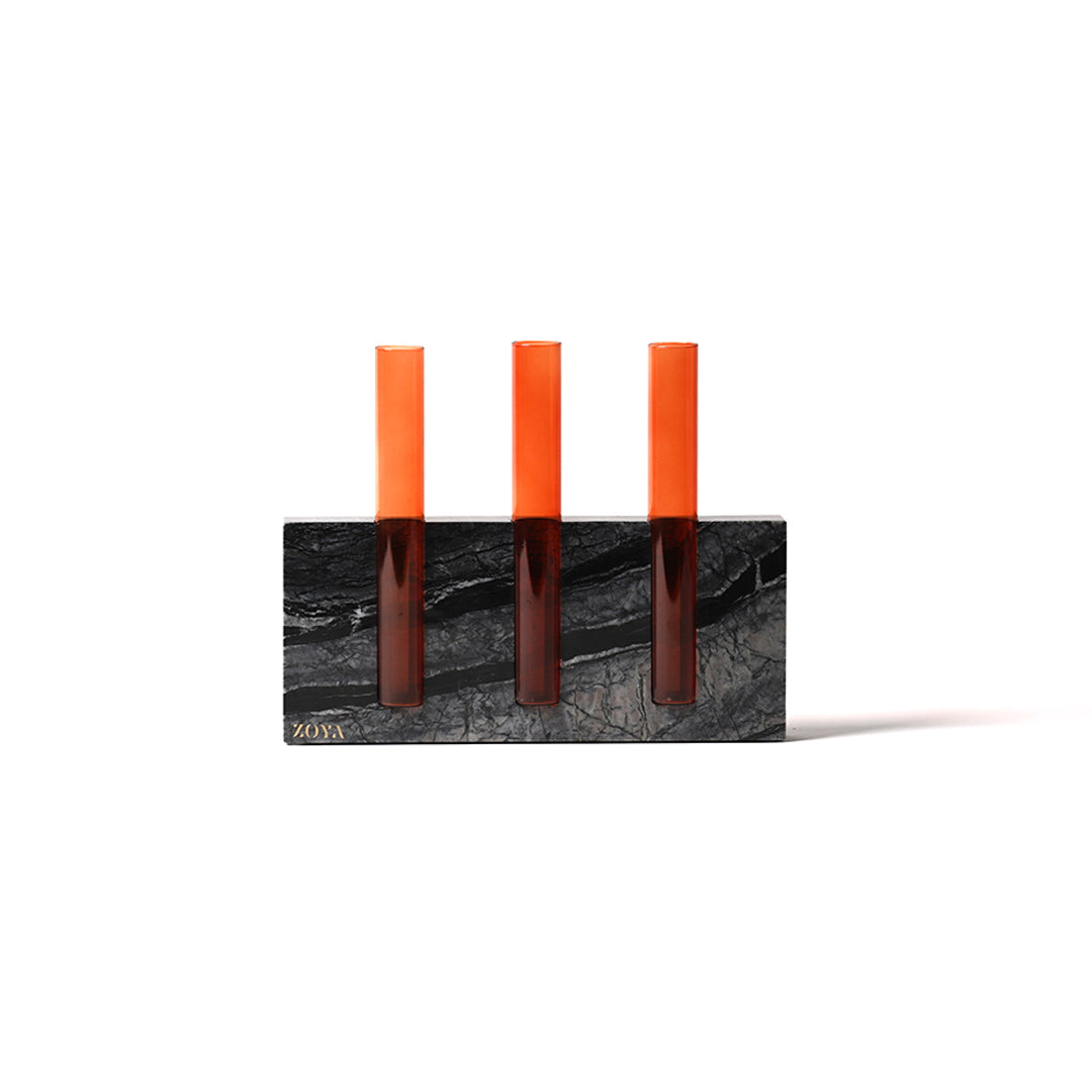 Luna Marble Base with Glass Tubes - ZoyaStones