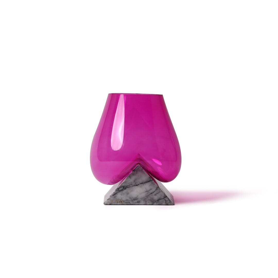 Lilac Marble Base with Melted Glass Vase - ZoyaStones