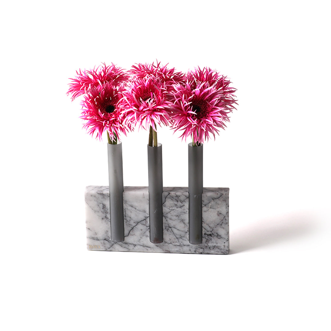 Lilac Marble Base with Glass Tubes - ZoyaStones