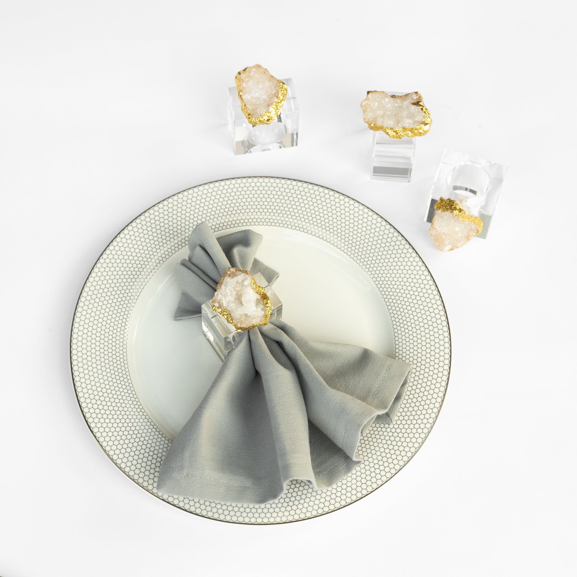Crystal Napkin Rings Set - ZoyaStones