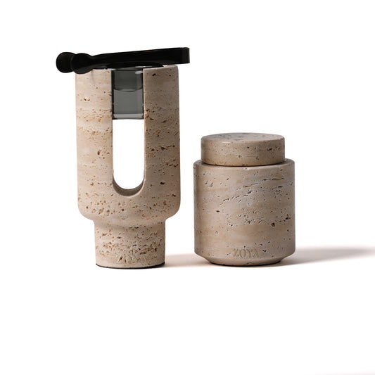 Travertine Mabkhar Set - ZoyaStones