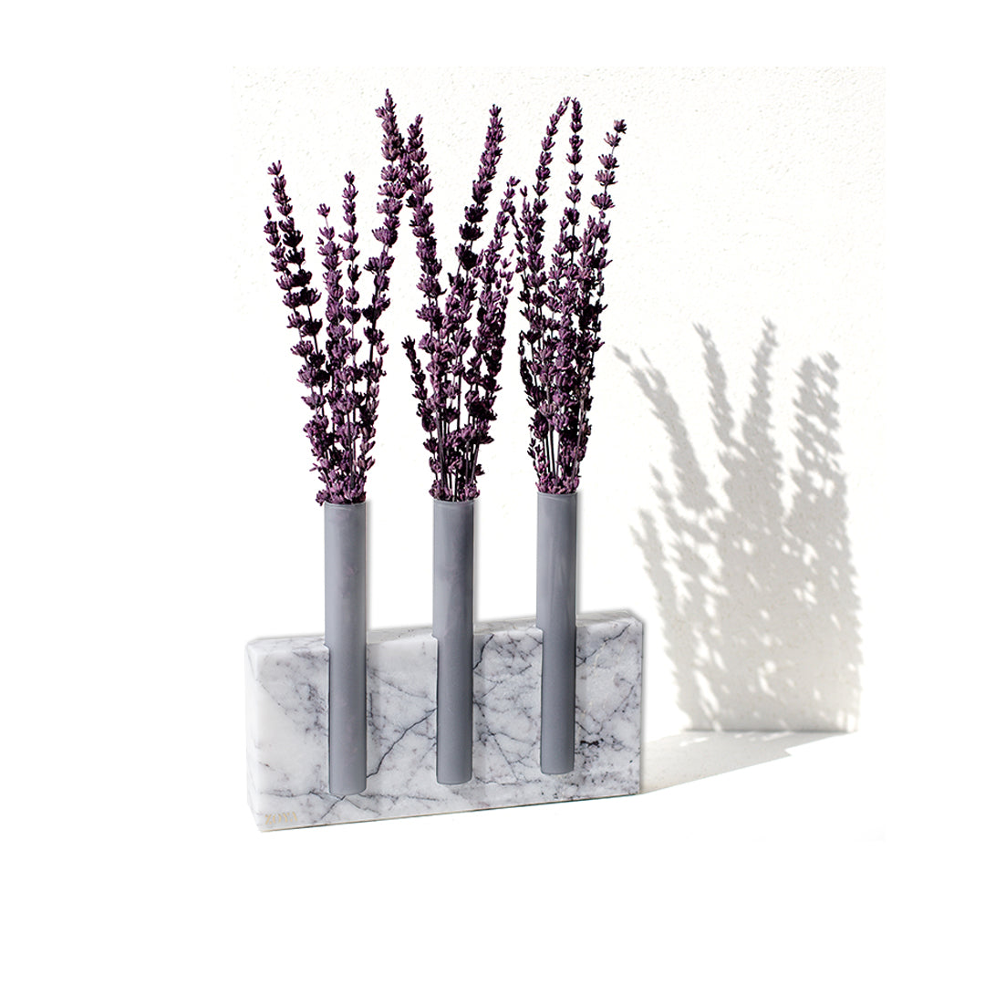 Lilac Marble Base with Glass Tubes - ZoyaStones