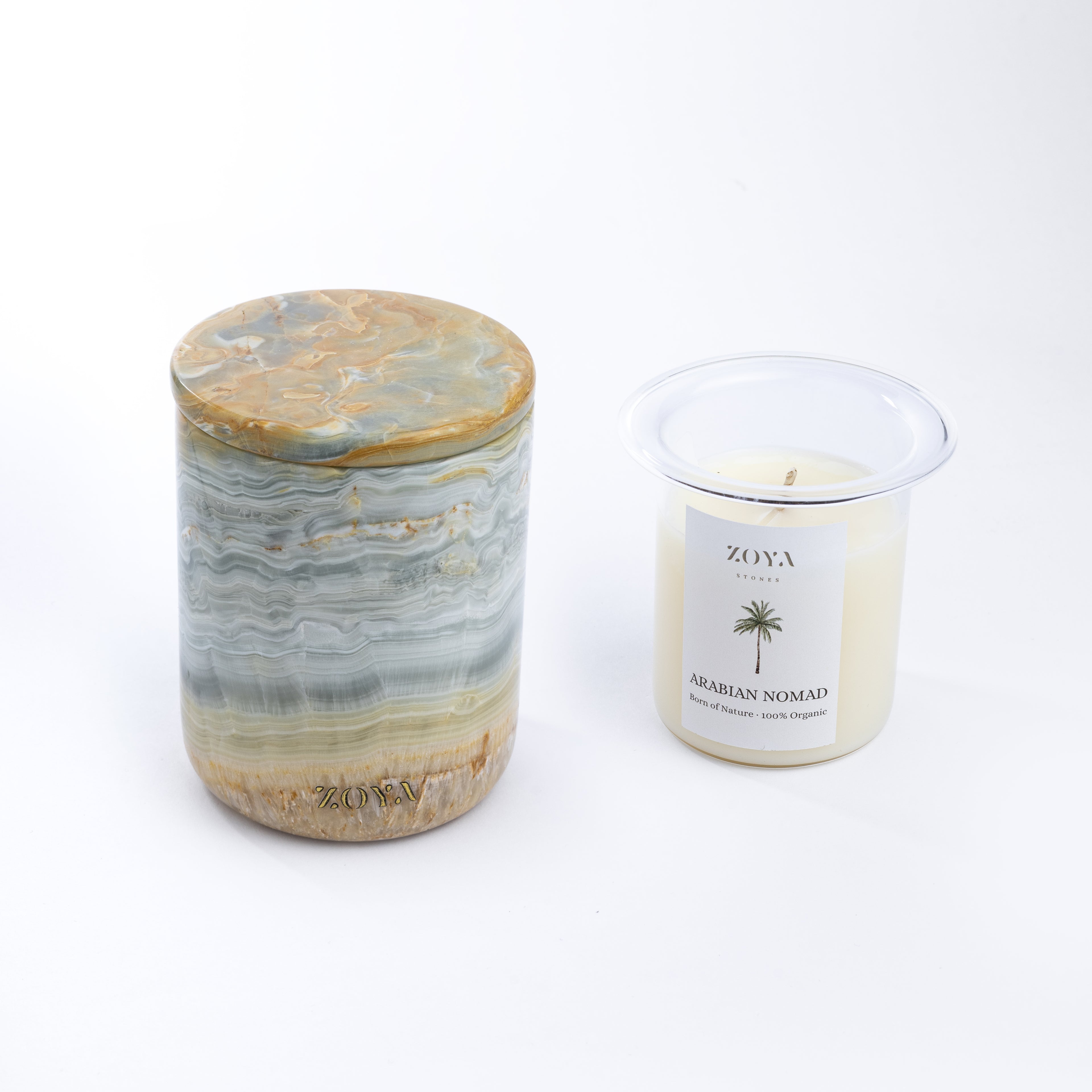 Blue Onyx Candle Jar