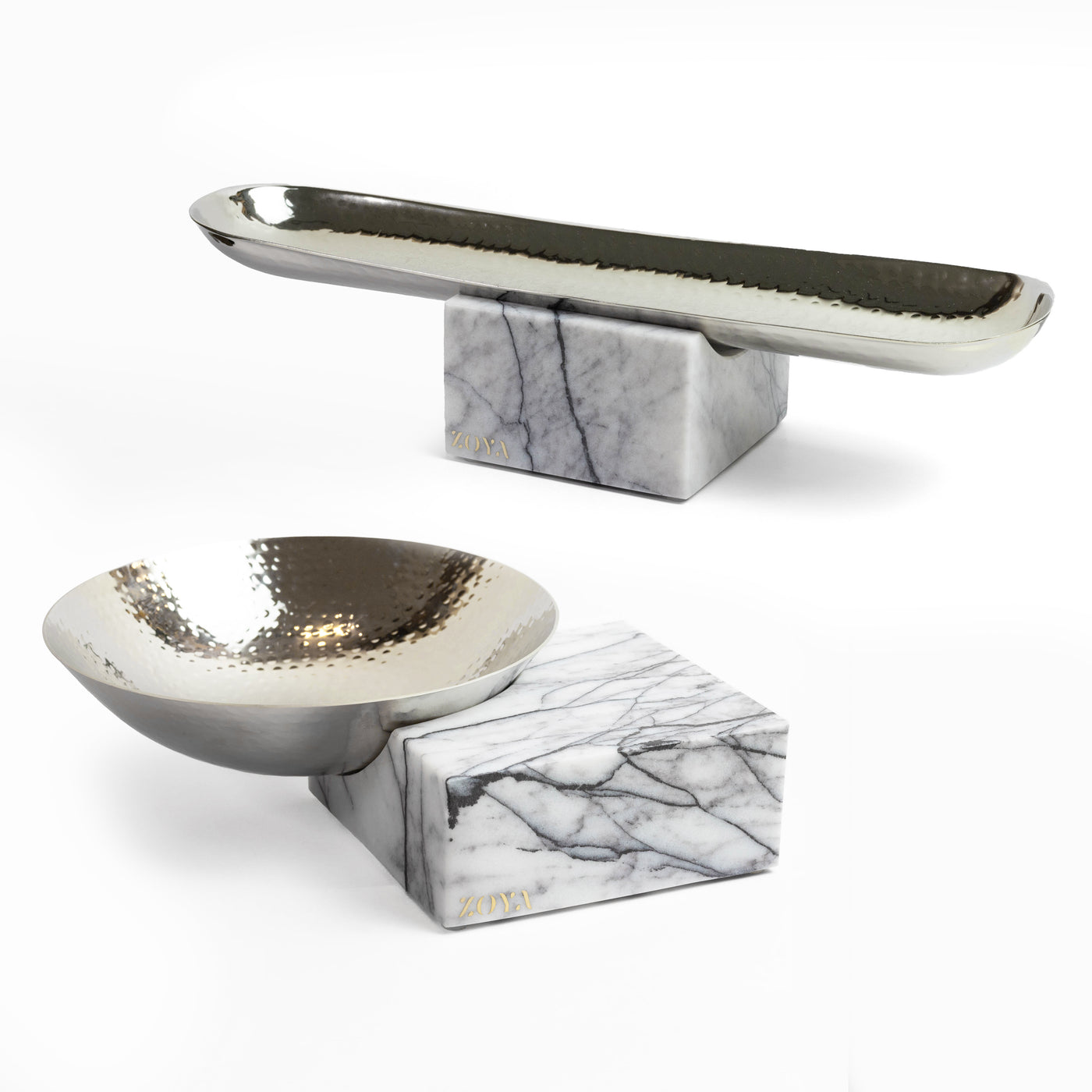 Lilac Hammered Metal Set