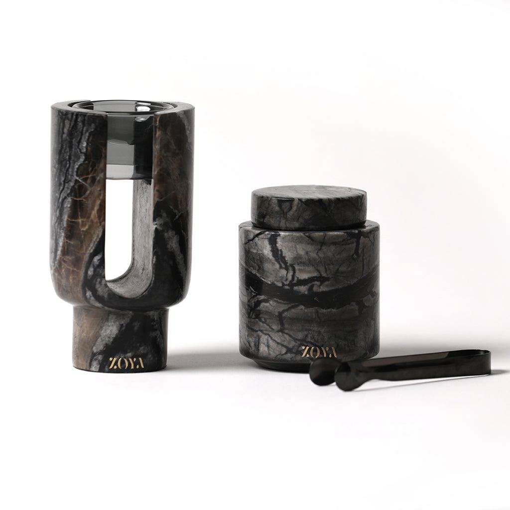 Luna Marble Mabkhar Set - ZoyaStones