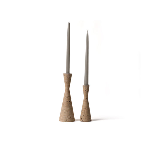 Conical Travertine Candle Holder