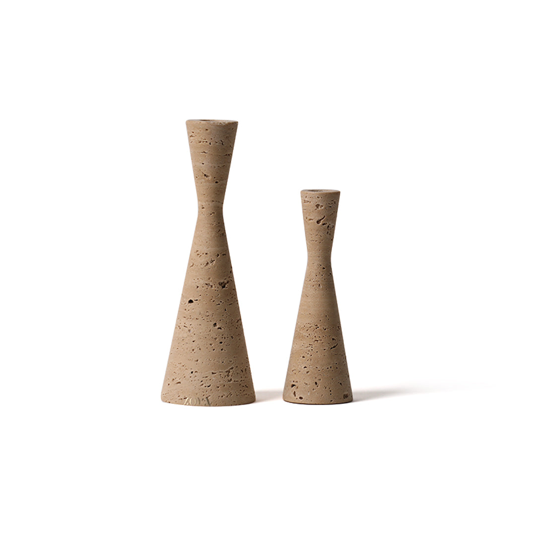 Conical Travertine Candle Holder