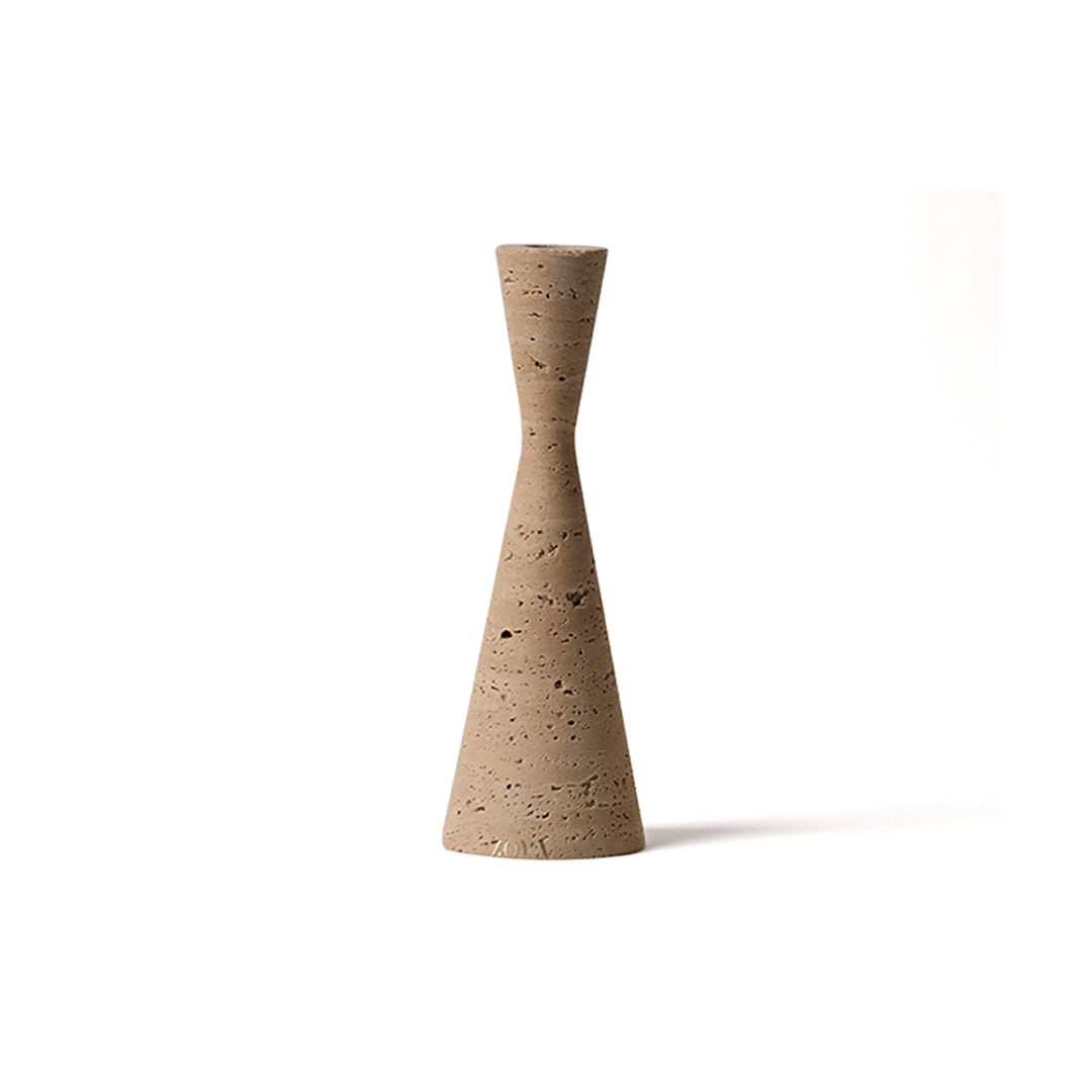 Conical Travertine Candle Holder