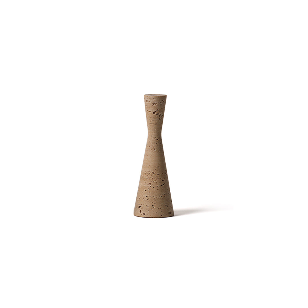 Conical Travertine Candle Holder