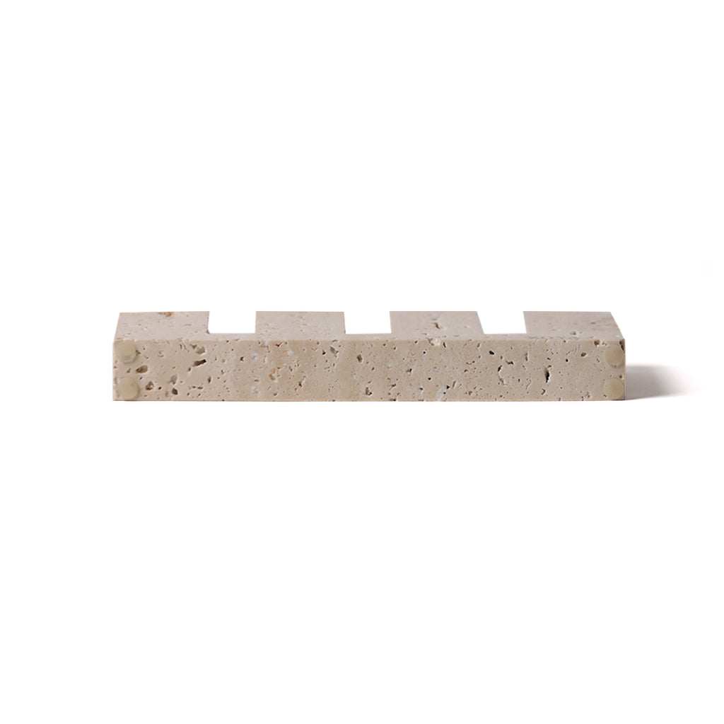 Travertine Marble Base with Glass Tubes - ZoyaStones