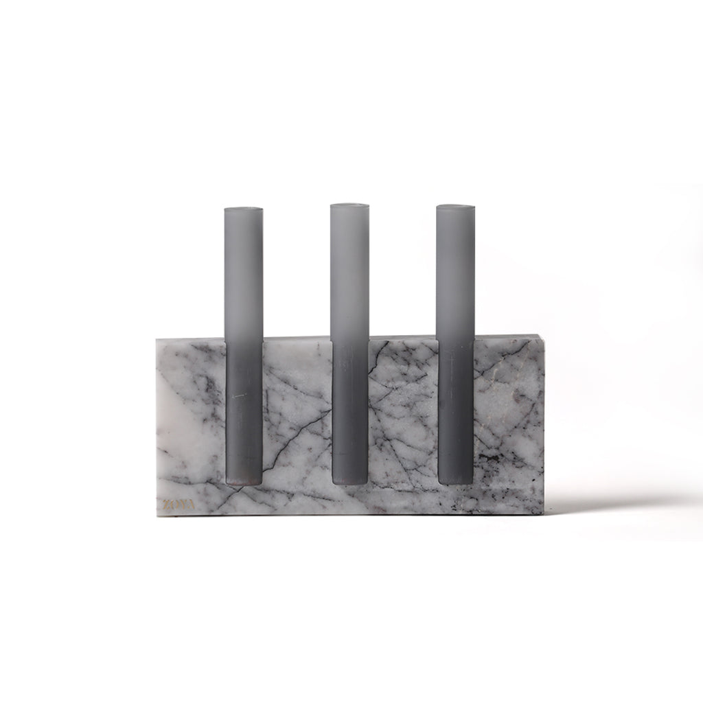 Lilac Marble Base with Glass Tubes - ZoyaStones