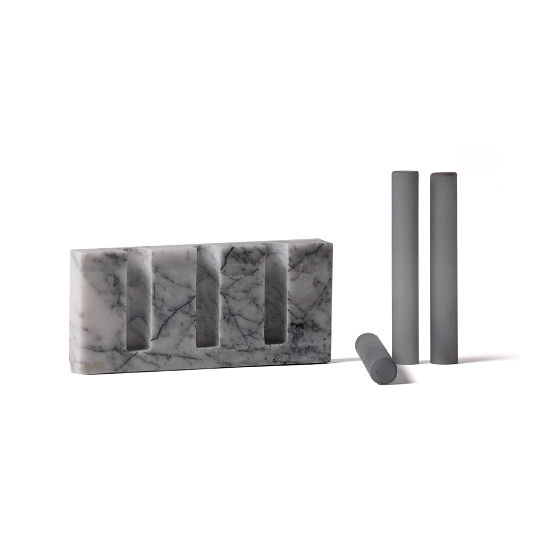 Lilac Marble Base with Glass Tubes - ZoyaStones