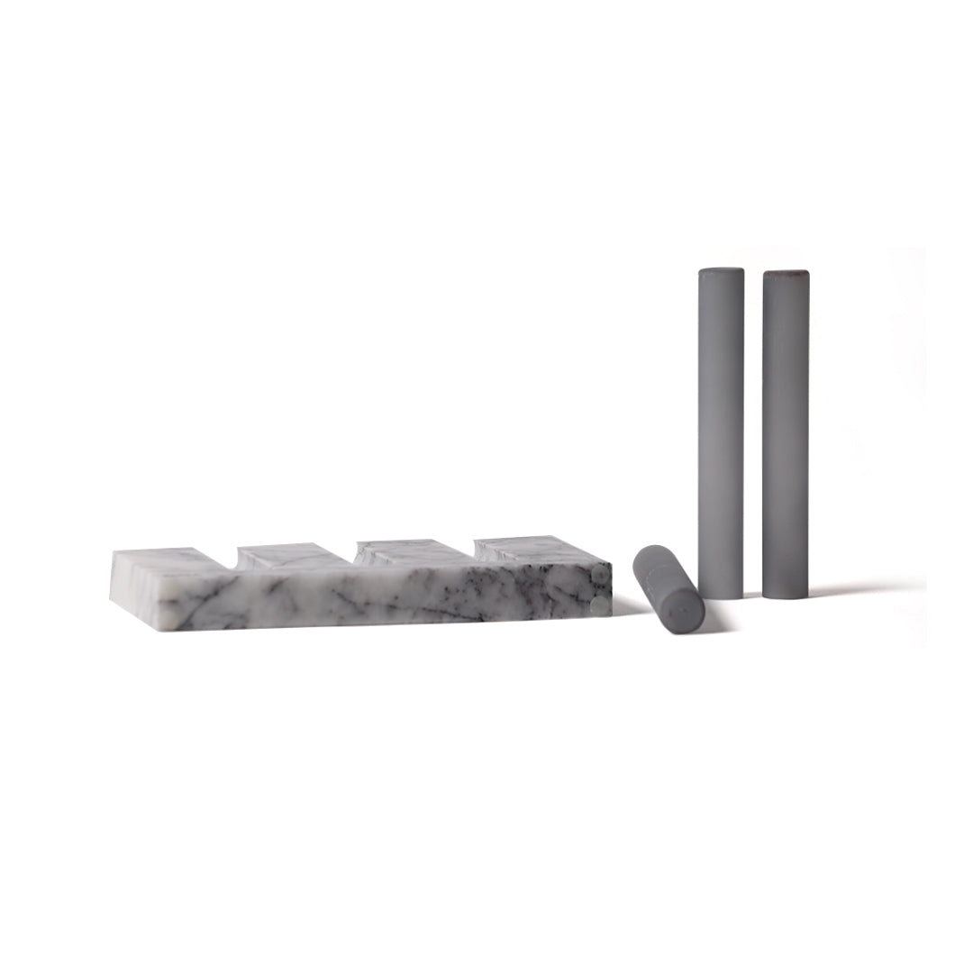 Lilac Marble Base with Glass Tubes - ZoyaStones