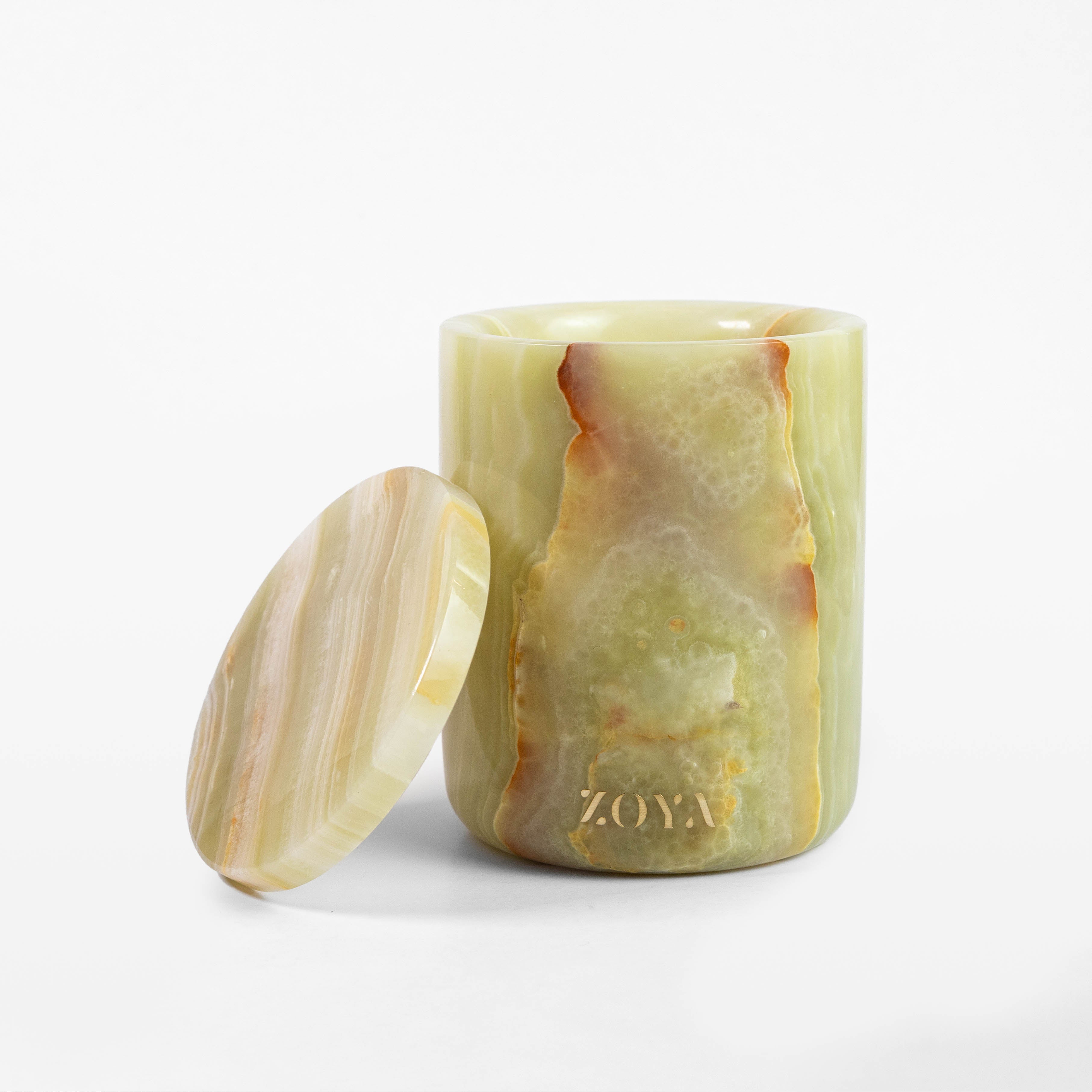 Green Onyx Candle Jar