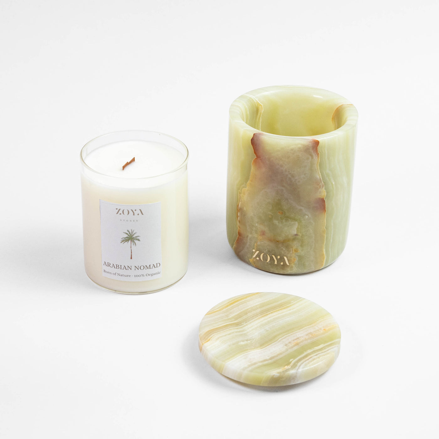 Green Onyx Candle Jar