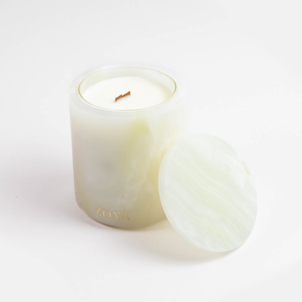 White Onyx Candle Jar