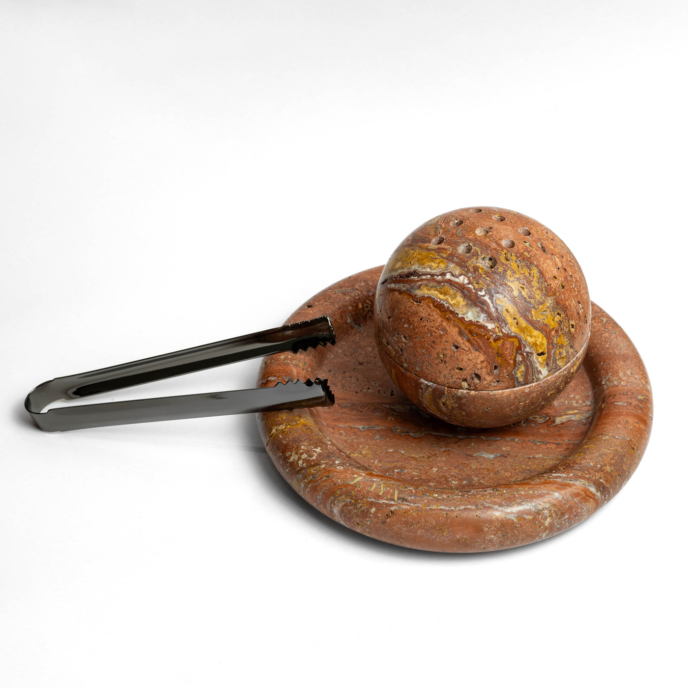 Red travertine sphere Mabkhar