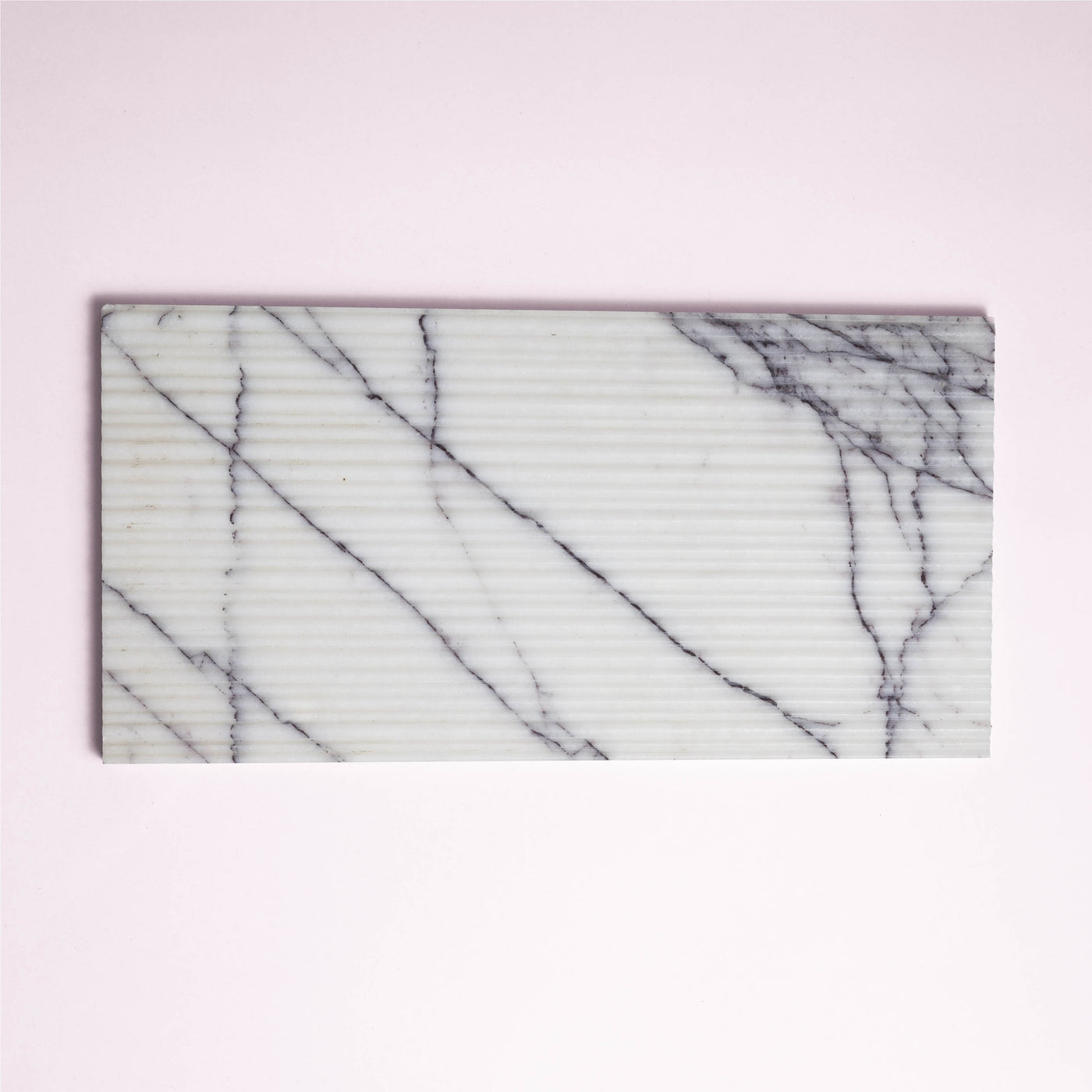 Lilac marble fluted tray big size