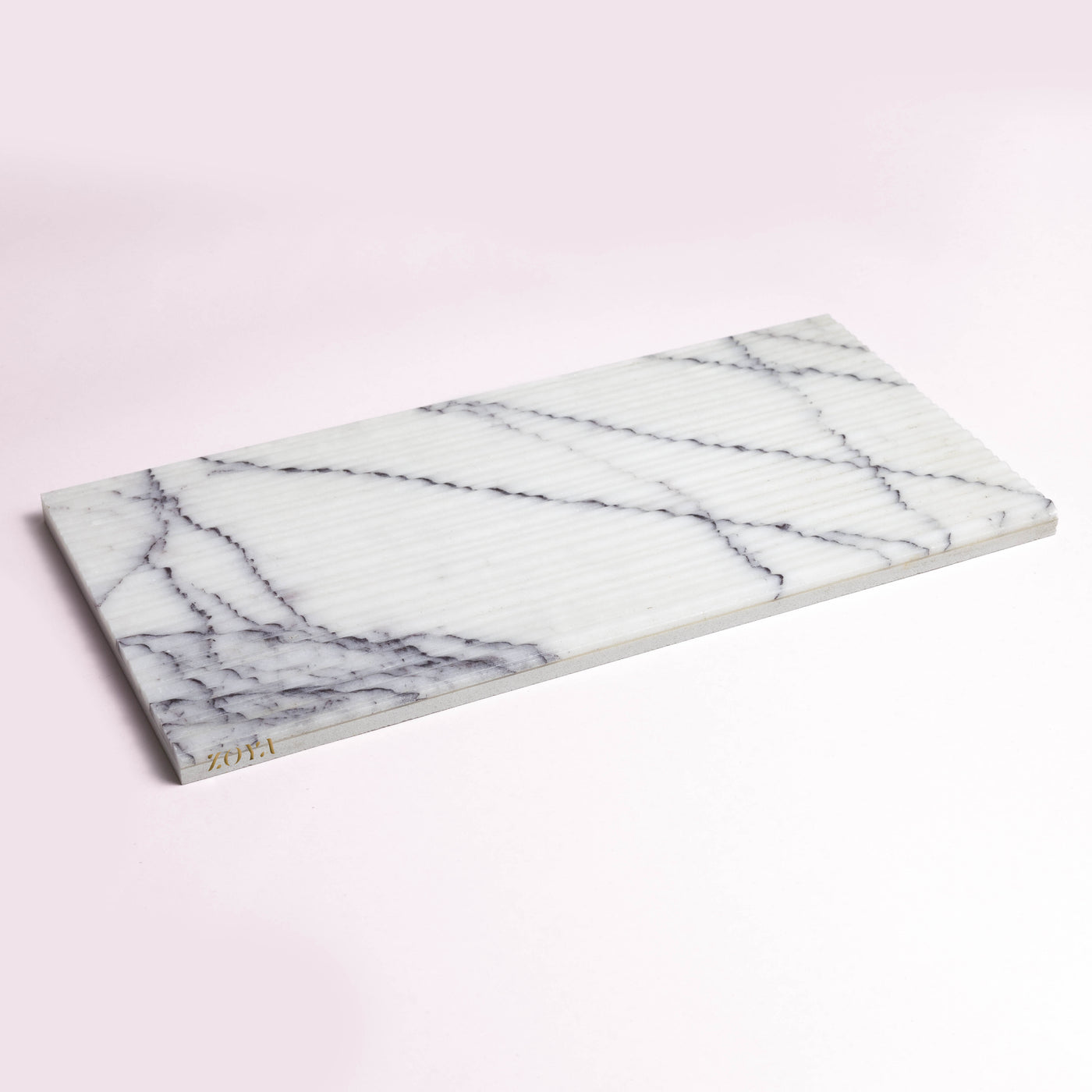 Lilac marble fluted tray big size