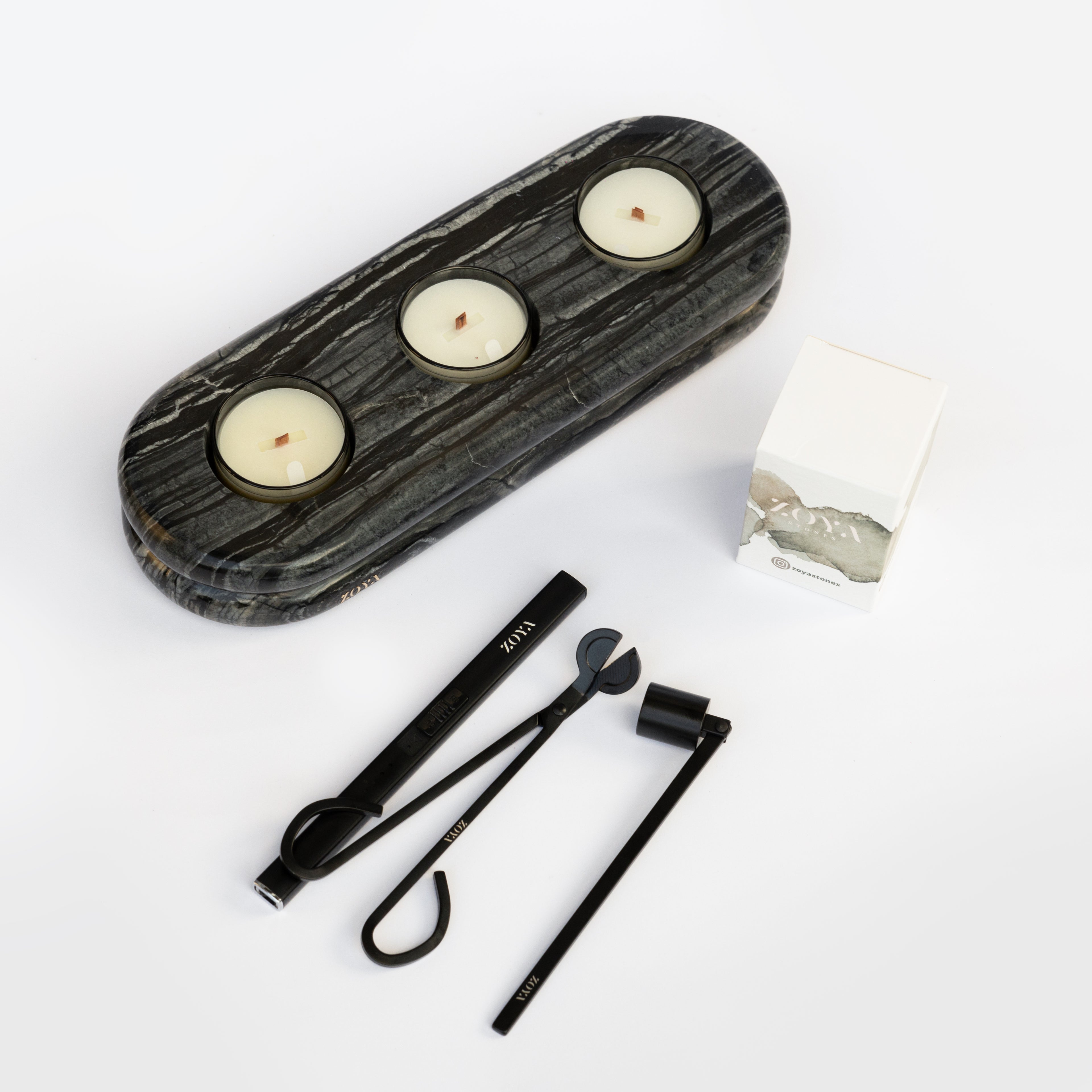 Luna Triple Candle Holder Set