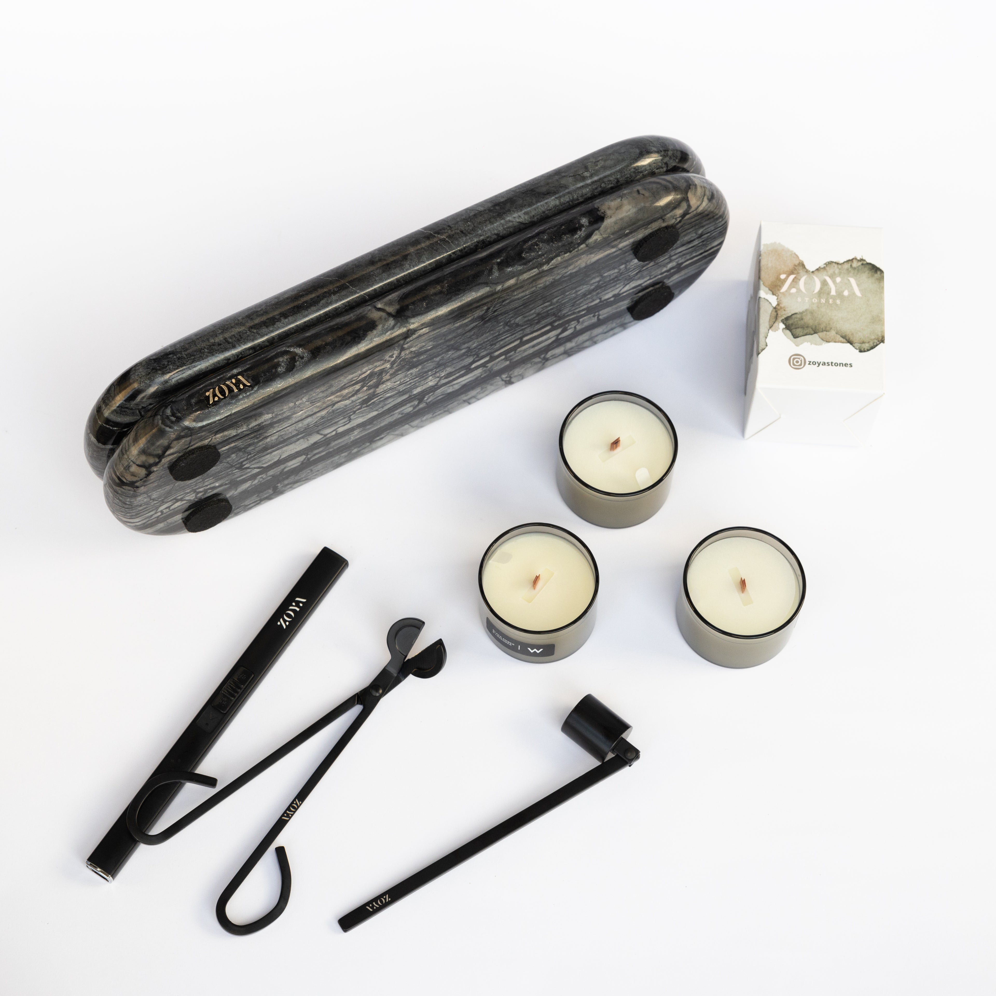 Luna Triple Candle Holder Set
