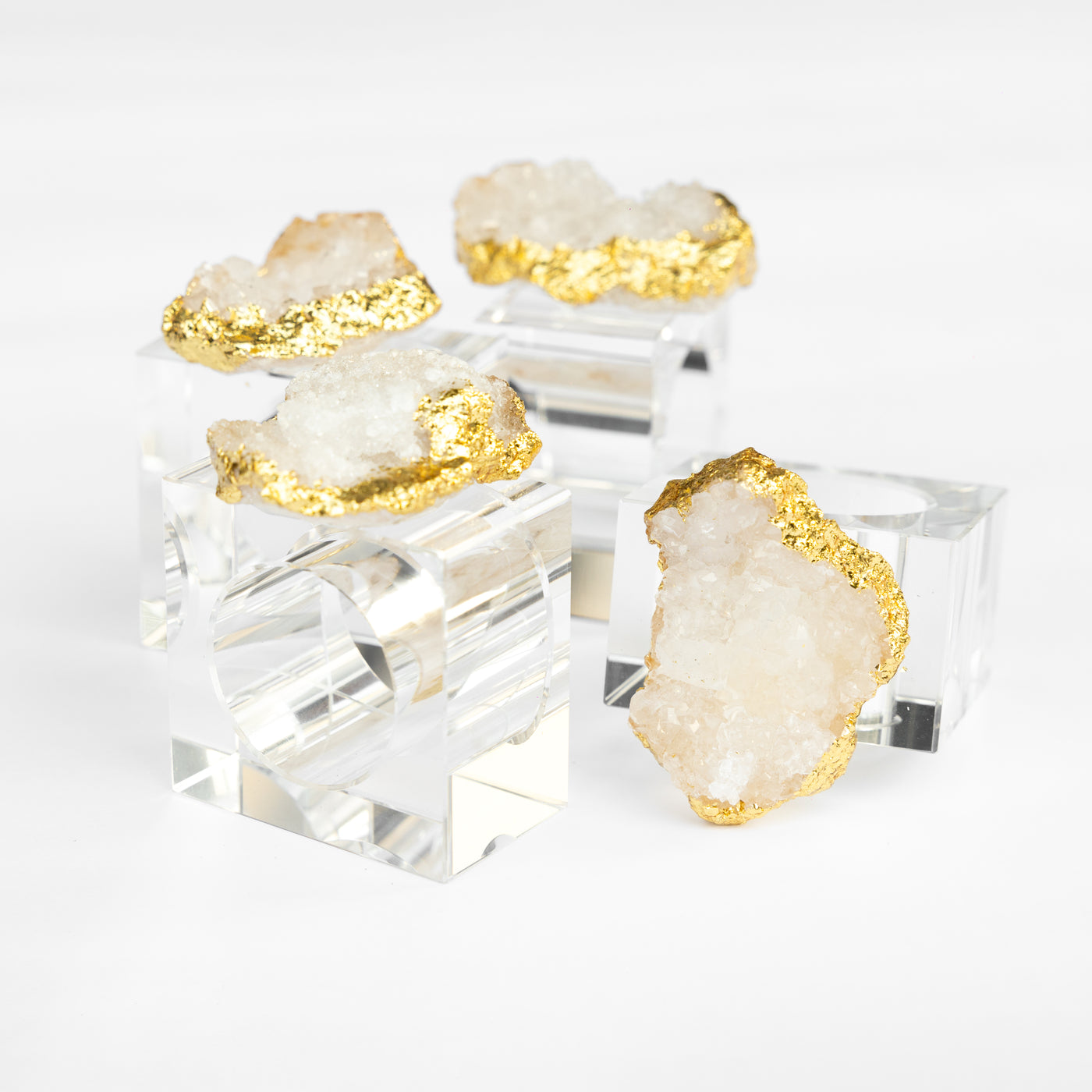 White Agate Napkin Rings