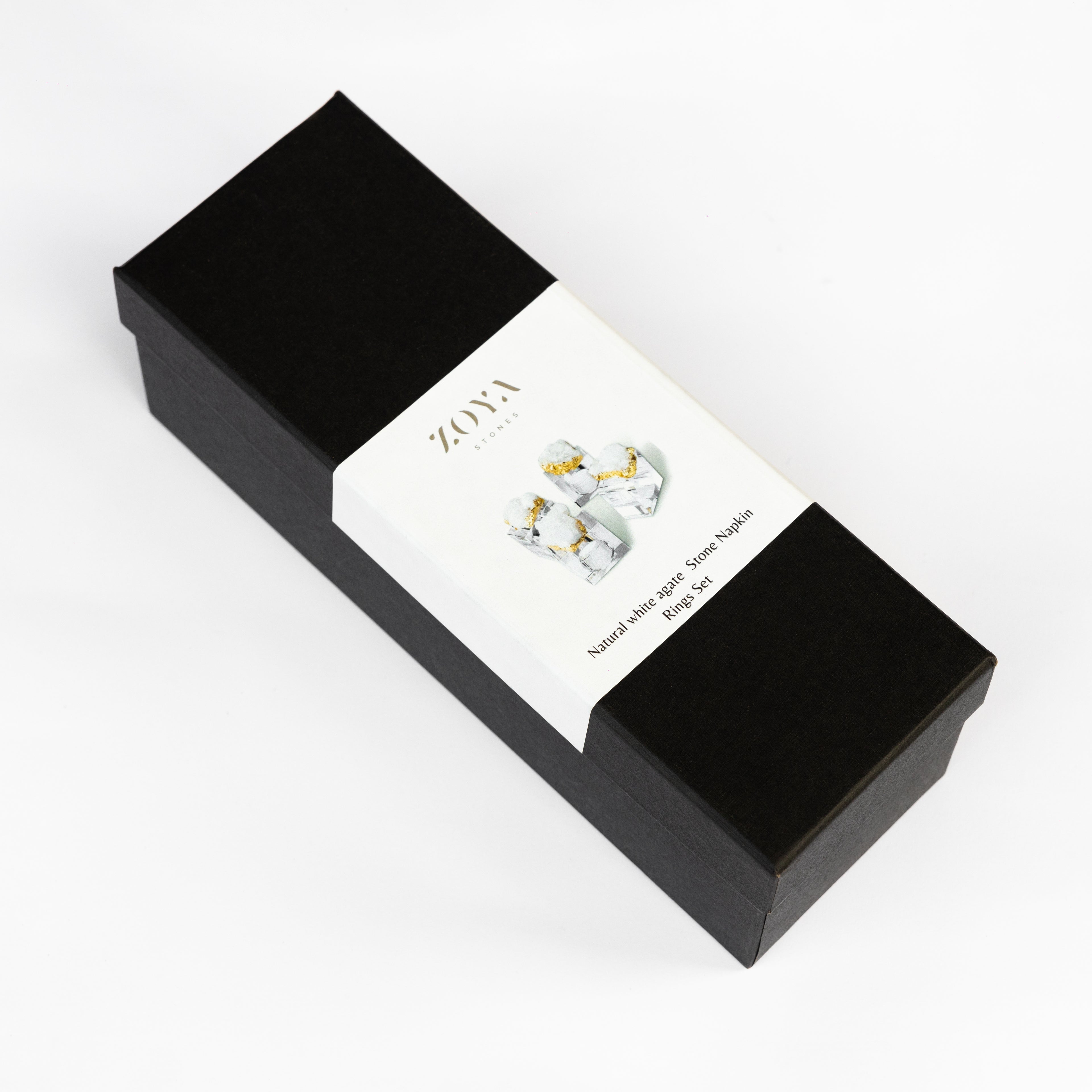 White Agate Napkin Rings
